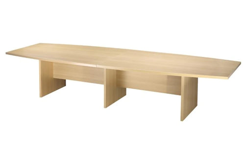 2400mm Boat Shaped Boardroom Table Light Oak