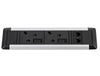 Slimline Omega 2 UK Sockets In Desk Power Module Black