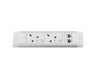 Slimline Omega 2 UK Sockets In Desk Power Module White