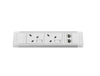 Slimline Omega 2 UK Sockets In Desk Power Module White