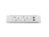Slimline Omega 2 UK Sockets In Desk Power Module White