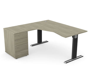 Smile Crescent Desk High Pedestal Sml 13 Ao