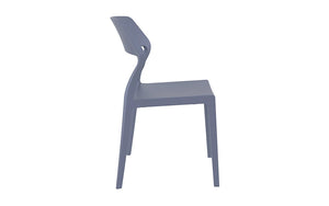 Snow Dining Chair Dark Grey Side View