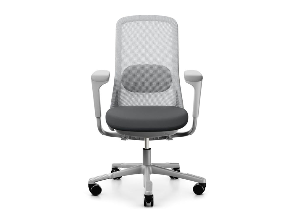 Hag Sofi 7500 Ergonomic Chair In Black Metal With Plastic Armrest And Slideback