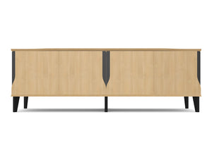 Solini Low Wooden 4-Door Credenza Unit 2