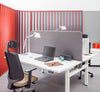 Sonic Drive Acoustic Desk Screens with Bench Desk and Task Chairs in Modern Office Setting 4