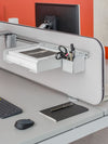Sonic Ogi Acoustic Desk Screens with Bench Desk in Modern Office Setting