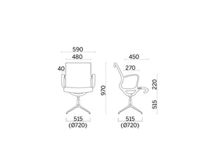 Soul Meeting Office Chair With 4 Star Base And Armrests 4 Dimensions