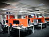 Soundtect Recycled White Grey and Black Hanging Acoustic Panel Class for Modern Open Offices