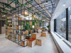 Spacestor Modular Zoning Wooden Bleacher System with Zoning Wall