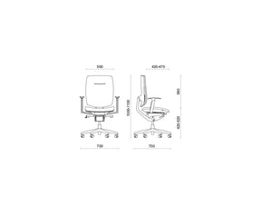 Spirit Manager Office Chair 4 Dimensions