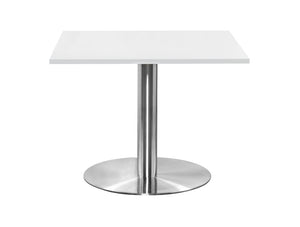 Square Dining Brushed Steel Table 1000mm 2