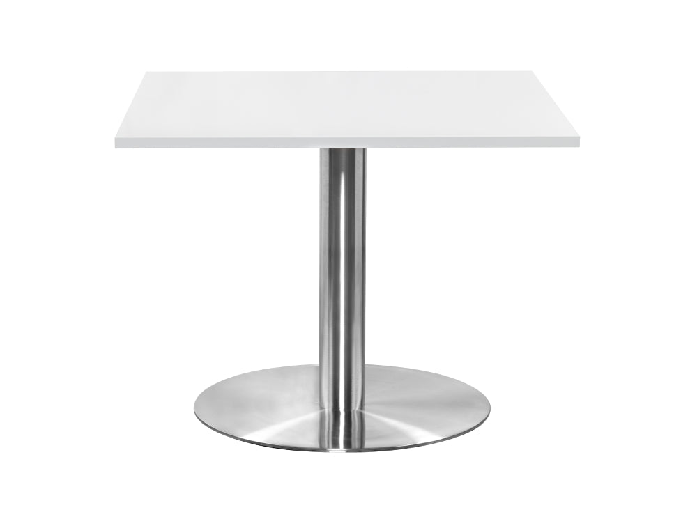 Square Dining Brushed Steel Table 1000mm 2