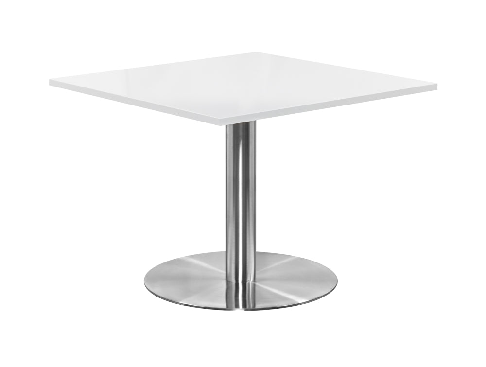 Square Dining Brushed Steel Table 1000mm