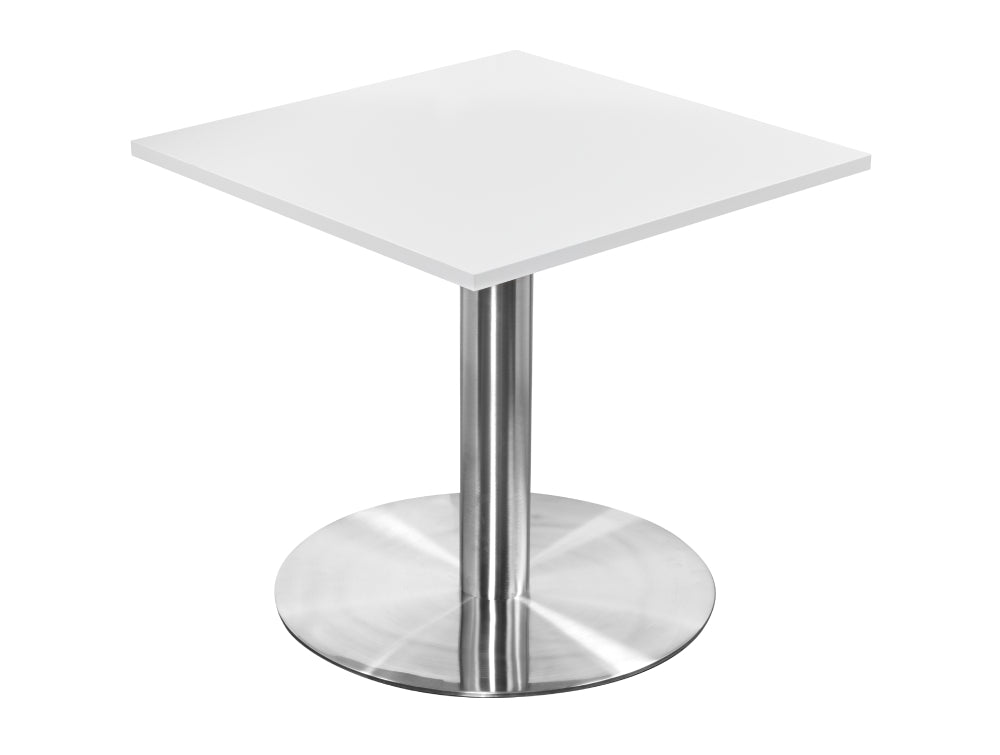 Square Dining Brushed Steel Table 800mm 3