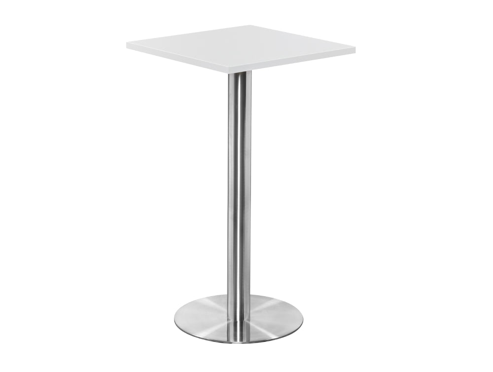 Square Poseur Brushed Steel Table 600mm