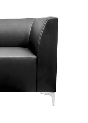 Stand-Alone Armchair in Black Faux Leather Armrest Detail