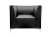 Stand-Alone Armchair in Black Faux Leather