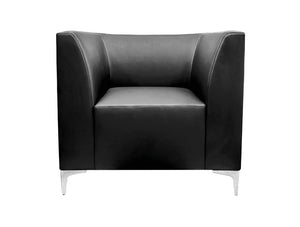 Stand-Alone Armchair in Black Faux Leather