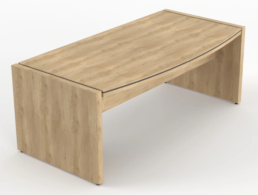 Status Executive Desk Natural Oak Finish 2000Mm