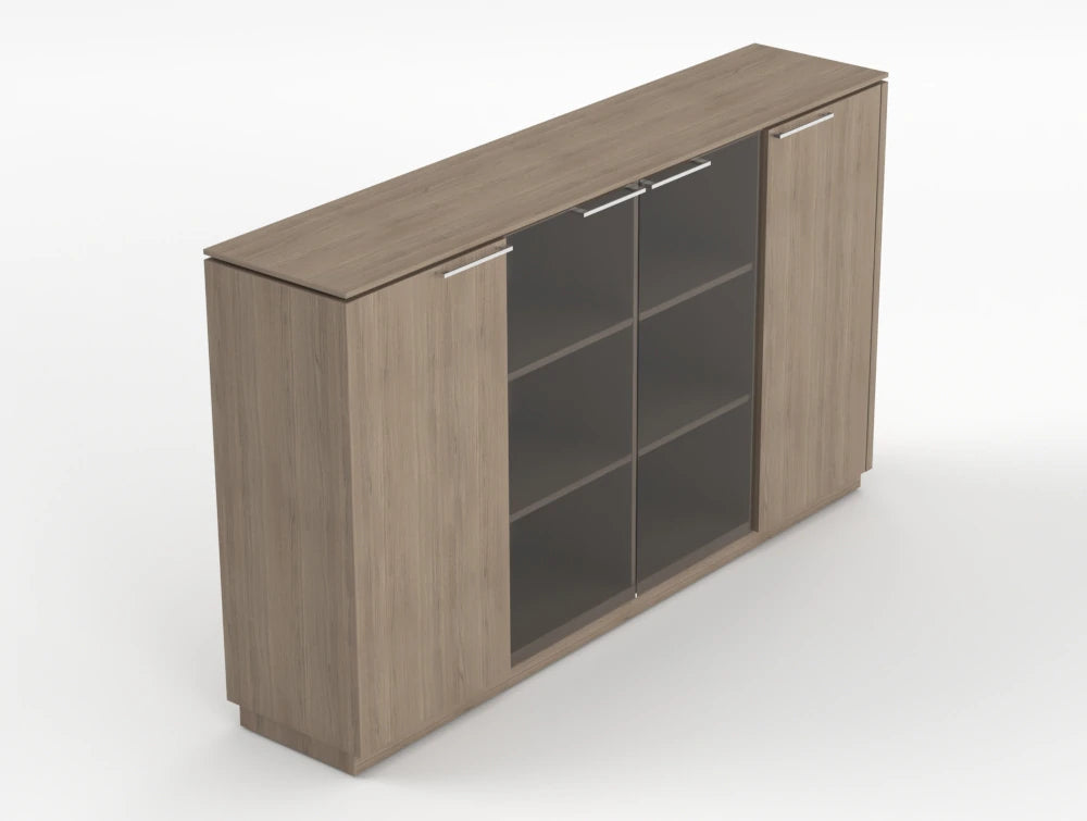 Status Executive Storage Unit With Glass Doors 1167Mm Grey Oak Finish