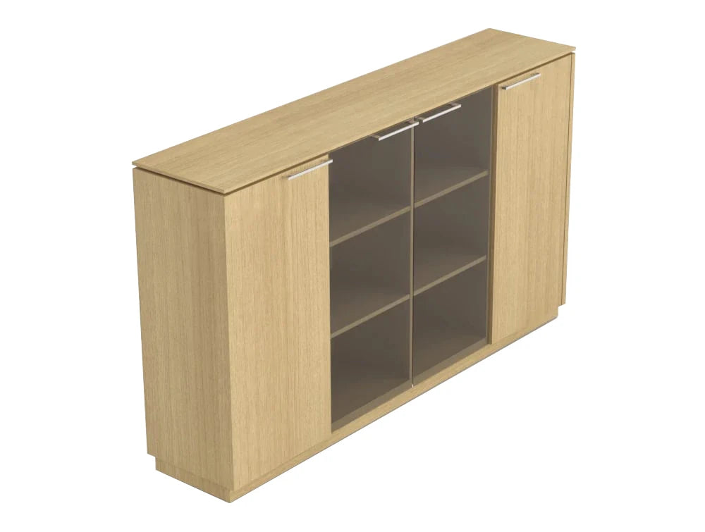 Status Executive Storage Unit With Glass Doors 1167Mm Canadian Oak Finish