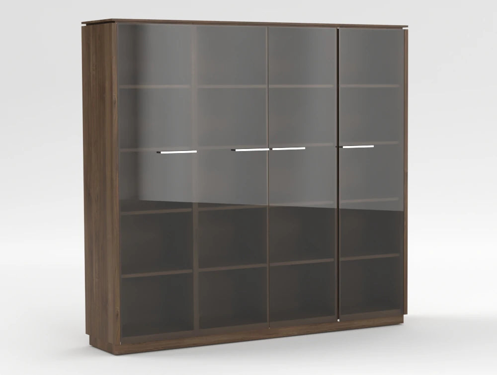 Status Executive Storage Unit With Glass Doors 1871Mm Canadian Oak Finish