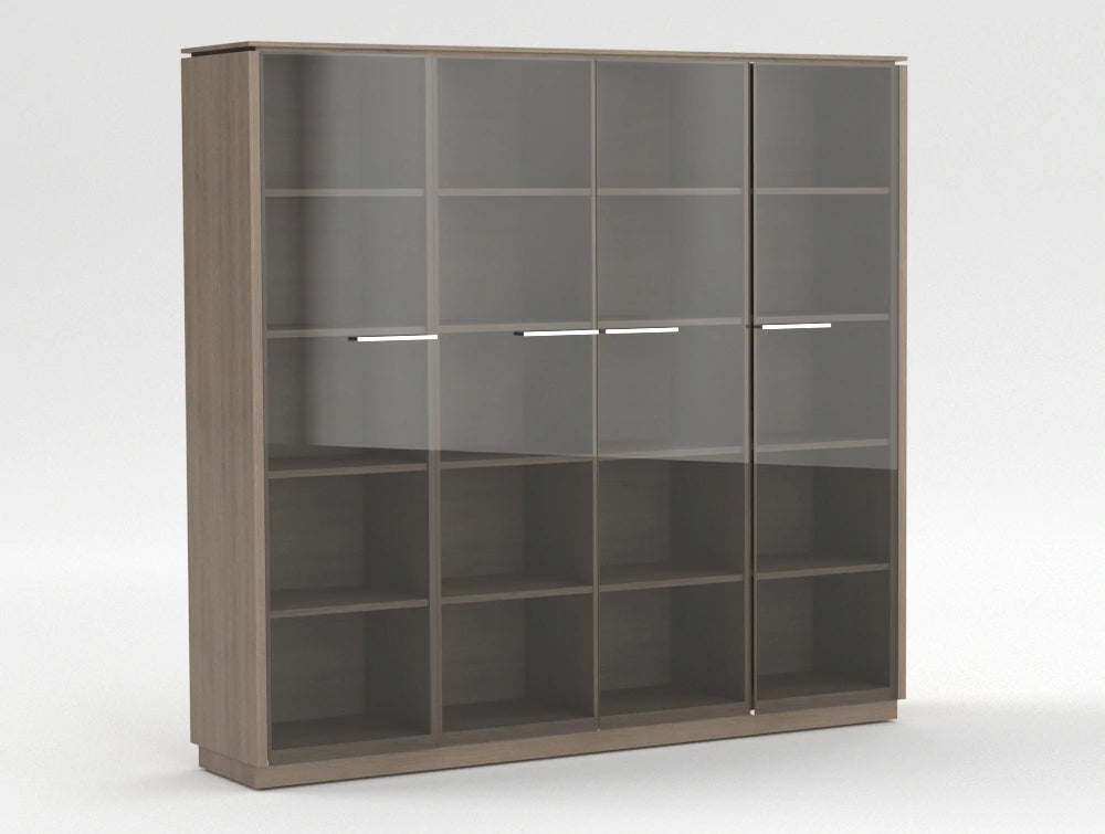 Status Executive Storage Unit With Glass Doors 1871Mm Canadian Oak Finish