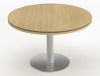 Status Round Meeting Table 800mm Canadian Oak Finish Aluminium Base