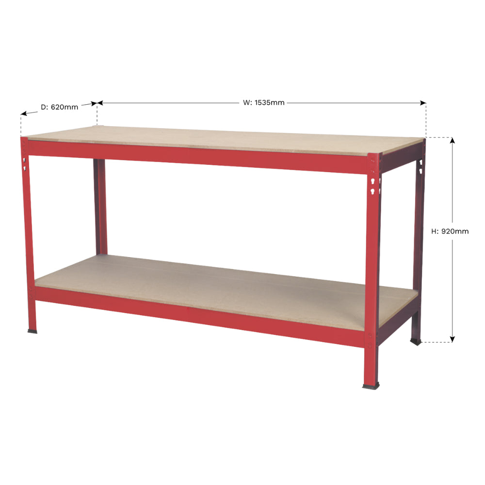 Steel Workbench with Wooden Top 1.53m AP1535 2
