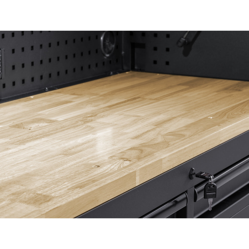 Superline PRO Black Edition Mobile Trolley with Wooden Worktop 15 Drawer 1549mm AP6215BE 4