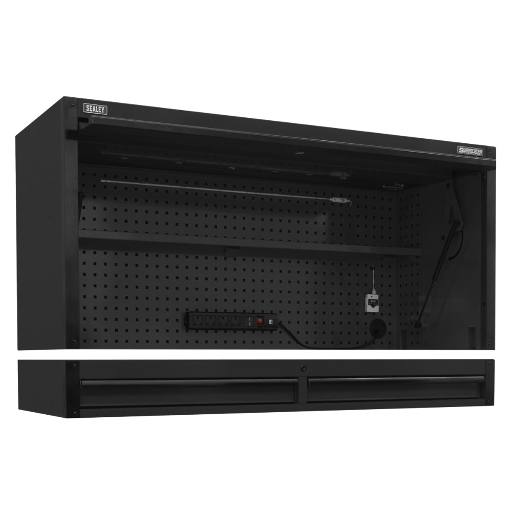 Superline PRO Black Edition Top Hutch & 2 Drawer Riser 1549mm