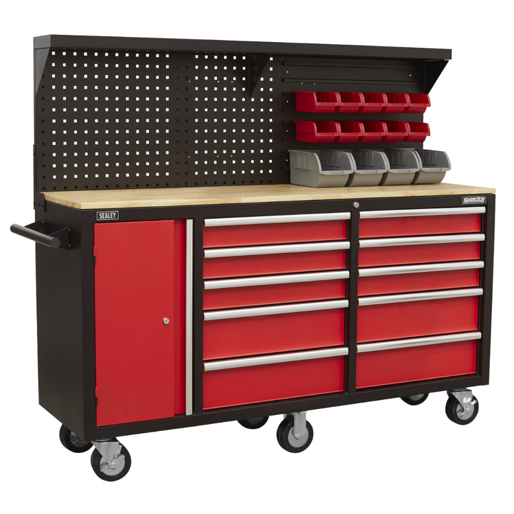 Superline PRO Mobile Workstation with Backboard 10 Drawer