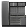 Superline PRO Storage System with Stainless Steel Worktop 1.96m with 2-Door Wall Cabinet