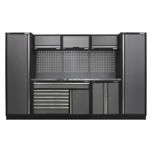 Superline PRO Storage System with Stainless Steel Worktop 3.24m