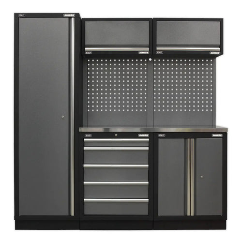 Superline PRO Storage System with Stainless Worktop 1.96m