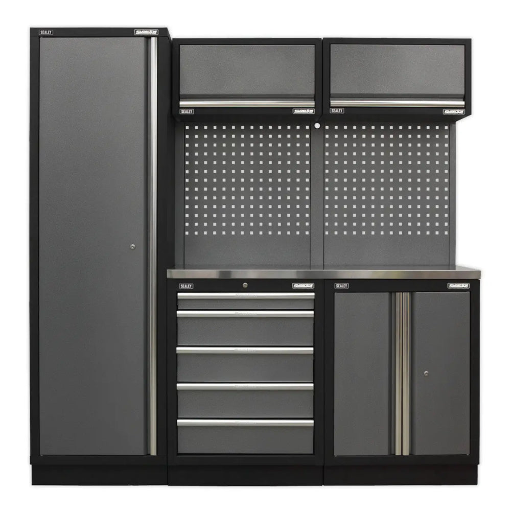 Superline PRO Storage System with Stainless Worktop 1.96m