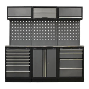 Superline PRO Storage System with Stainless Worktop 2.04m