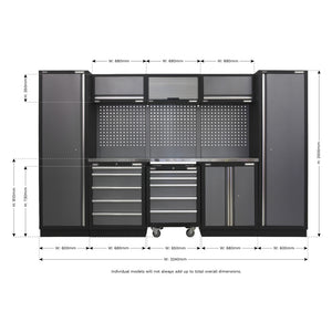 Superline PRO Storage System with Stainless Worktop 3.24m APMSSTACK03SS 12