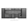 Superline PRO Storage System with Stainless Worktop 4.92m APMSSTACK15SS 15