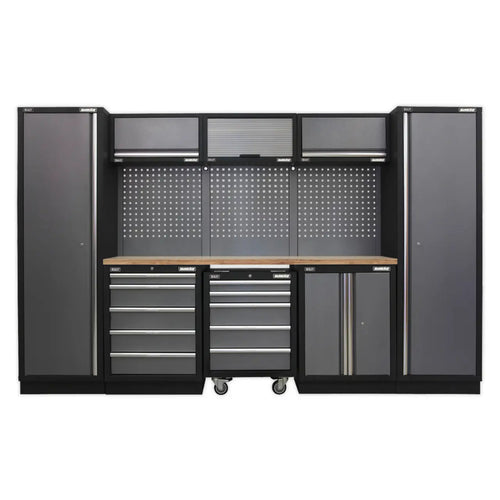 Superline PRO Storage System with Wood Worktop 3.24m