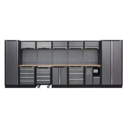 Superline PRO Storage System with Wood Worktop 4.92m