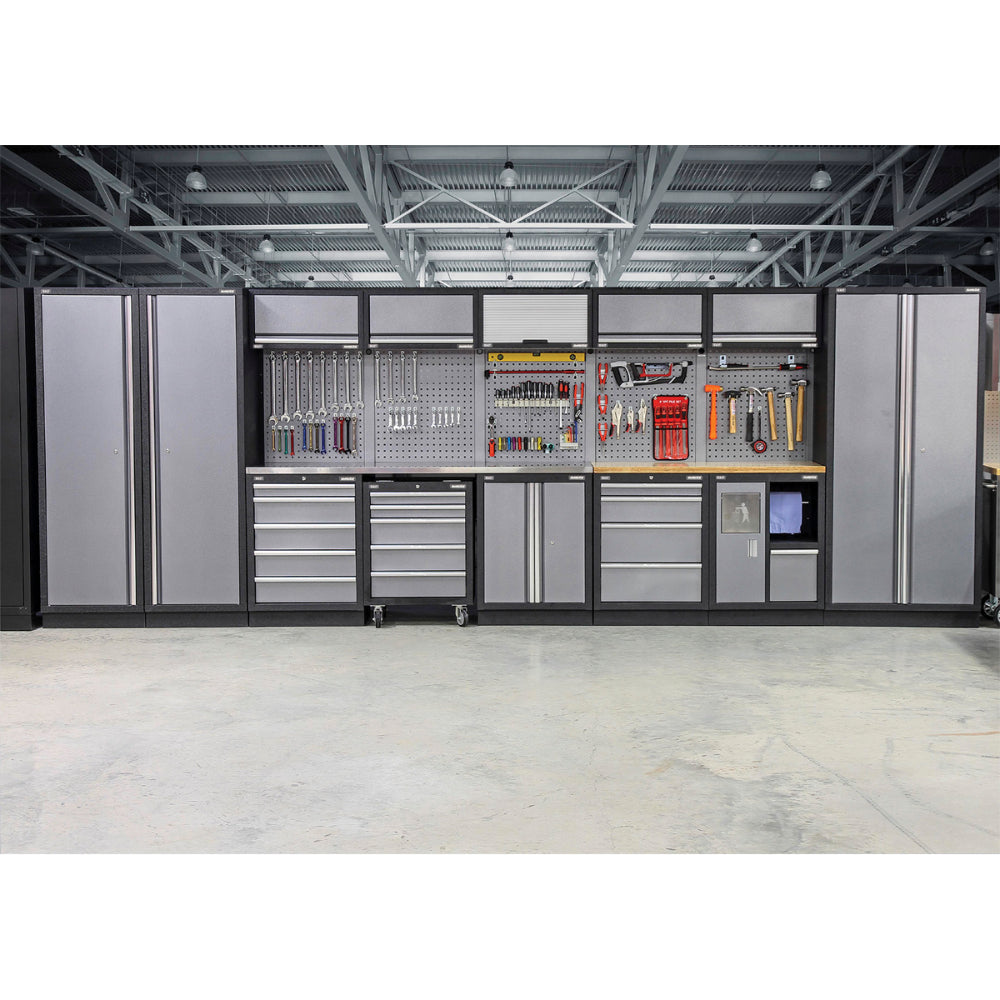 Superline PRO Storage System with Wood Worktop 4.92m APMSSTACK01W 3