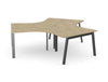 Switch 120 Degree 3 Person Bench with A Leg in Light Oak and Anthracite Finish