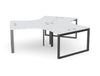 Switch 120 Degree 3 Person Bench with C Leg in White and Anthracite Finish