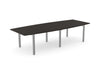 Switch Curved Meeting Table with Open Leg in Black Ash and Silver Finish