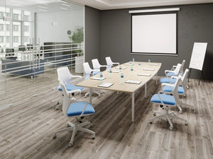 Switch Single Piece Square Meeting Table  Open Leg 3