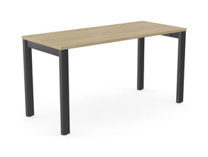 Switch Single Straight Desk With Open Leg In Light Oak And Black Finish