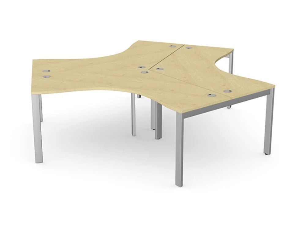 Switch Wooden 120 Degree 3 Person Bench  O Leg S 3P120 LEO T3P3W1260 MP SLV