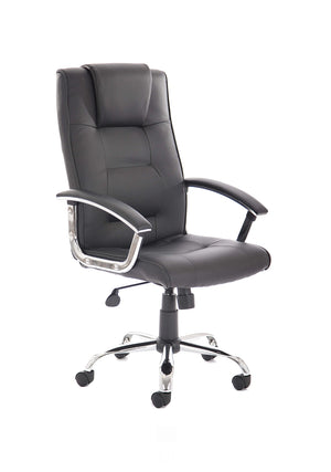 Thrift Executive Chair Black Soft Bonded Leather With Padded Arms EX000163 1